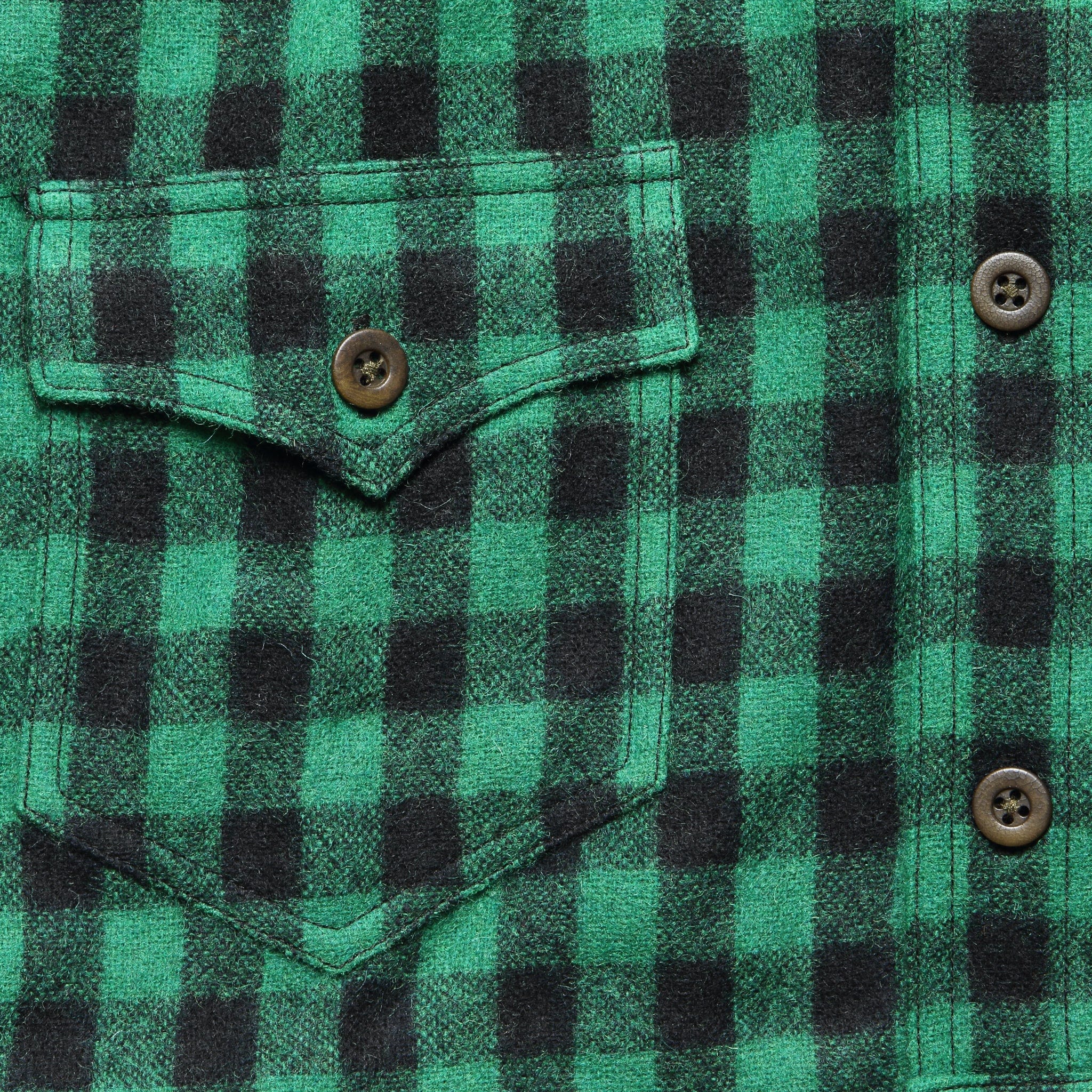 
                          Strongbuilt Wool Check Overshirt - Green/Black - RRL - STAG Provisions - Tops - L/S Woven - Overshirt
                        