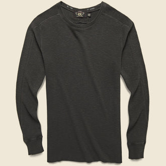Waffle Crewneck - Faded Black
