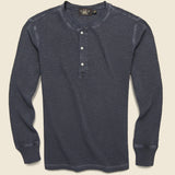Waffle-Knit Henley - Navy - RRL - STAG Provisions - Tops - L/S Knit