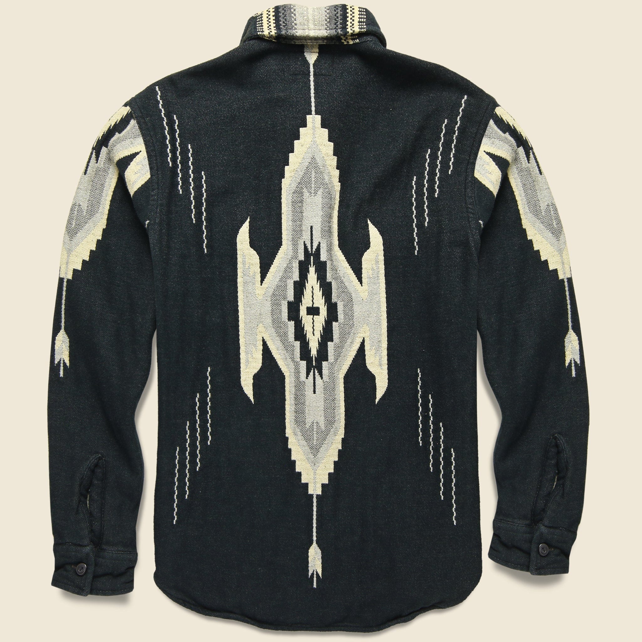 
                          Southwestern Brushed Jacquard Workshirt - Grey/Black - RRL - STAG Provisions - Tops - L/S Woven - Overshirt
                        