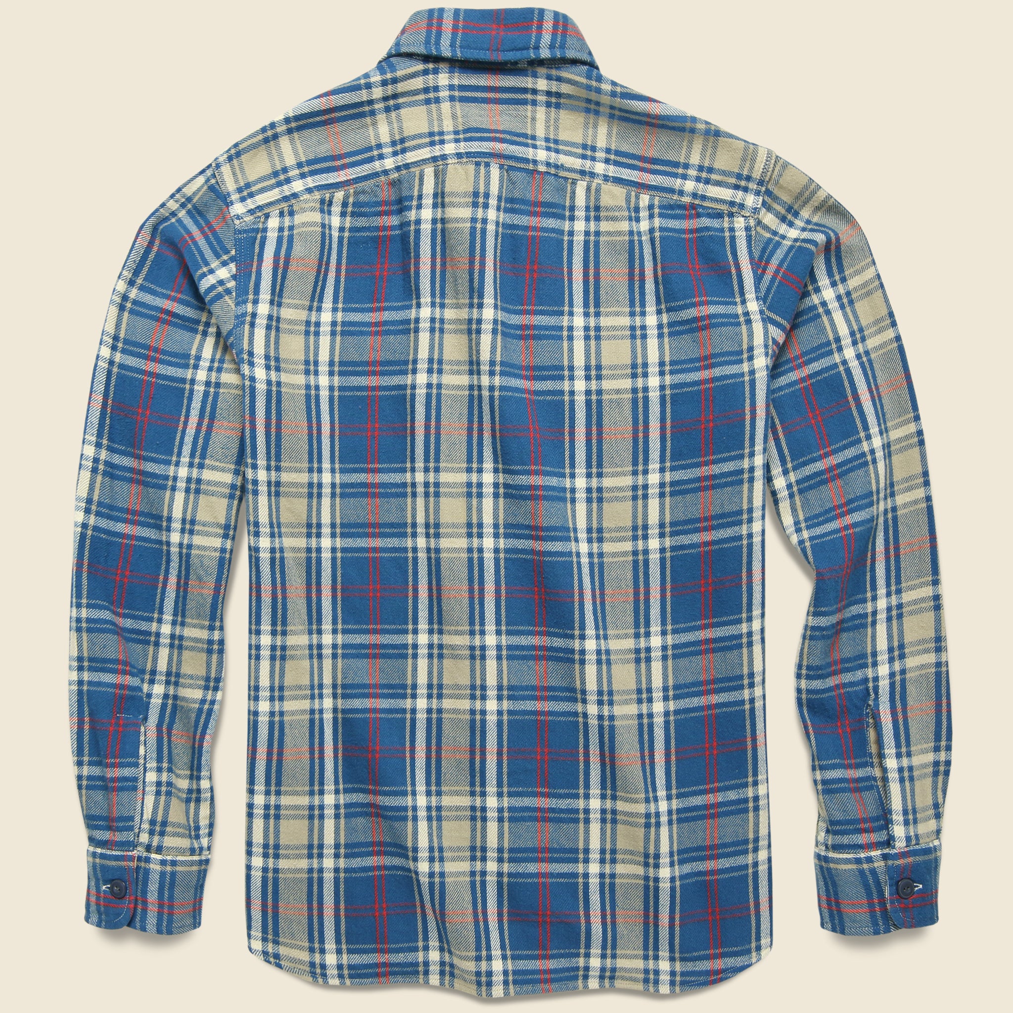 
                          Indigo Plaid Twill Workshirt - Teal/Red - RRL - STAG Provisions - Tops - L/S Woven - Plaid
                        