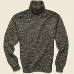 Marled Cotton-Blend Turtleneck Sweater - Black/Cream - RRL - STAG Provisions - Tops - Sweater