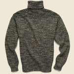 Marled Cotton-Blend Turtleneck Sweater - Black/Cream - RRL - STAG Provisions - Tops - Sweater