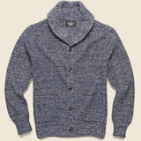 Cotton-Linen Shawl Cardigan - Dark Navy Marl - RRL - STAG Provisions - Tops - Sweater