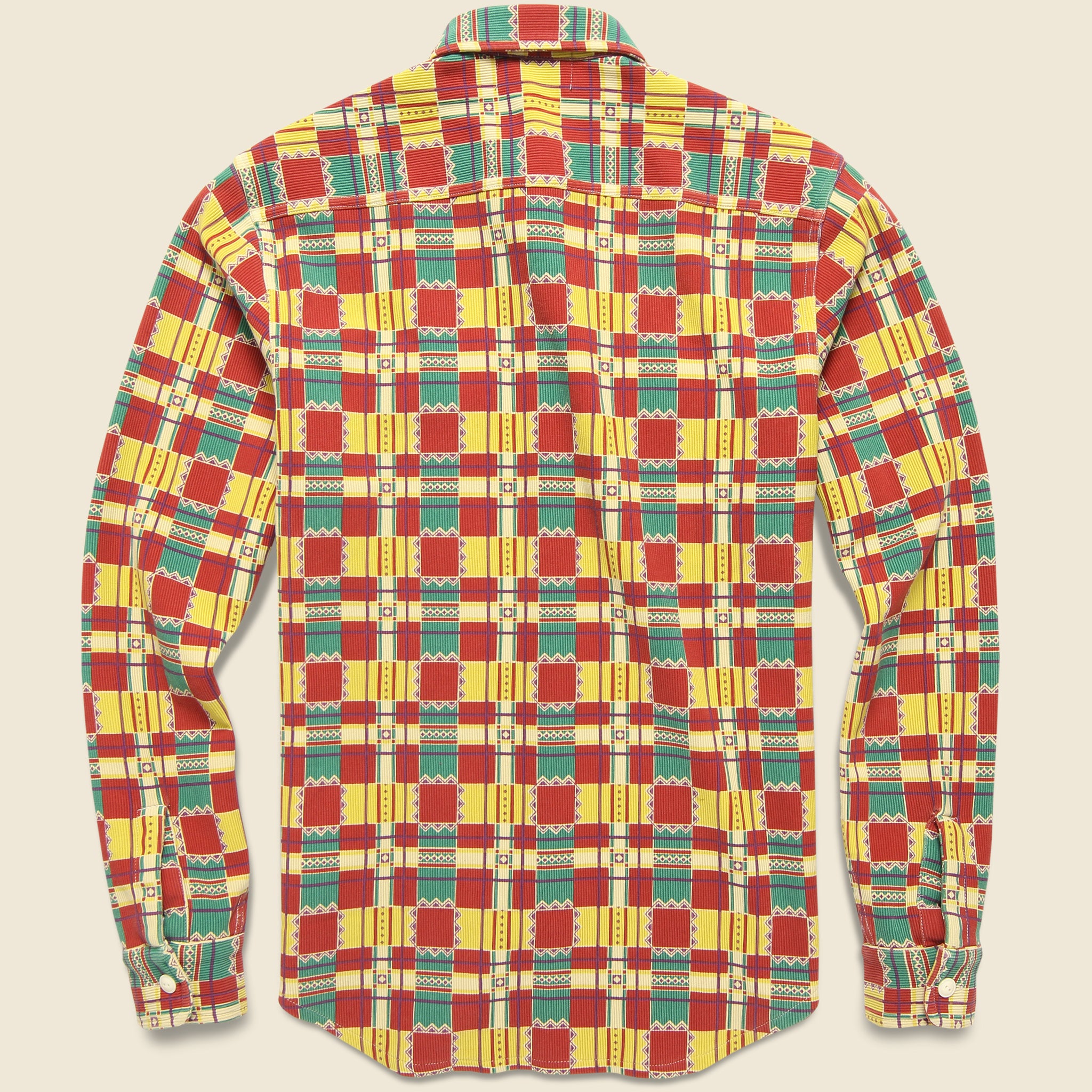 
                          Knit Ottoman Workshirt - Red/Teal Multi - RRL - STAG Provisions - Tops - L/S Woven - Plaid
                        