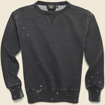 Distressed French Terry Sweatshirt - Sulphur Black - RRL - STAG Provisions - Tops - Fleece / Sweatshirt