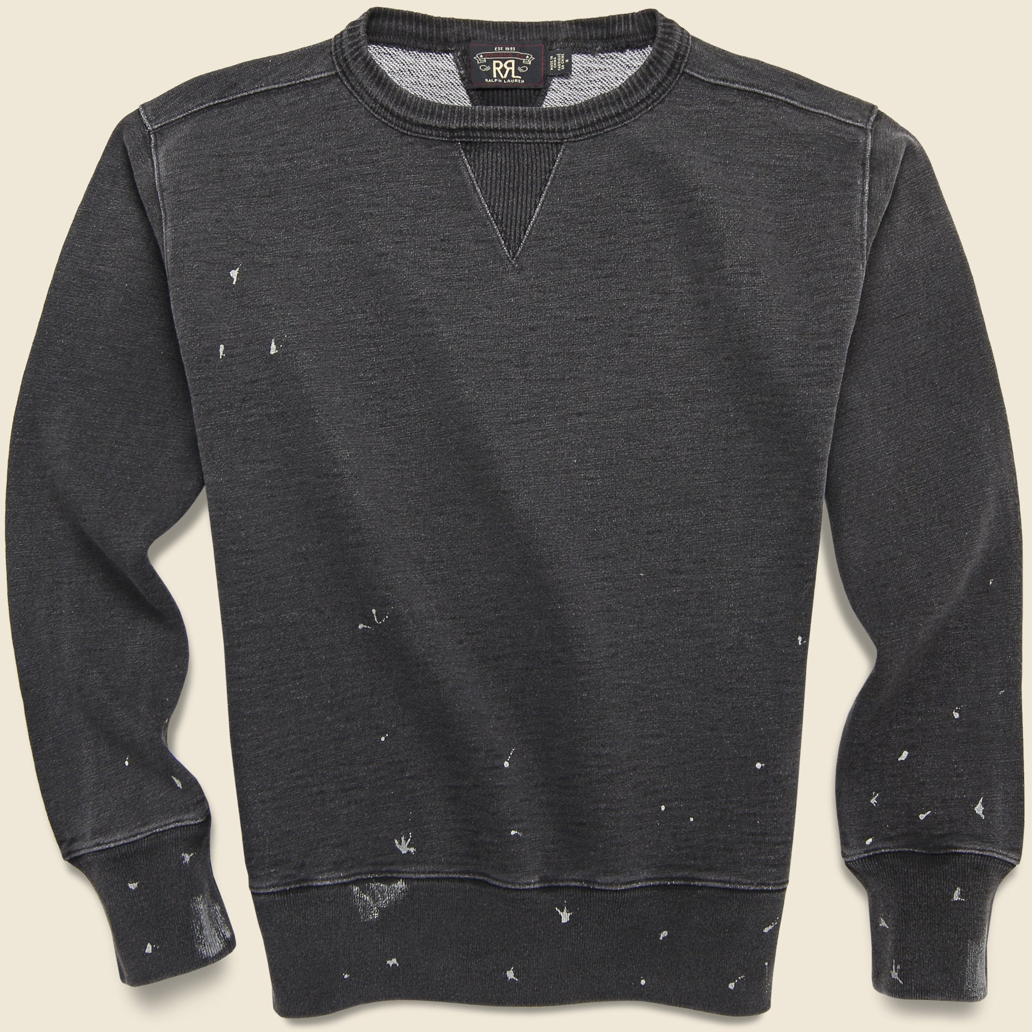 Distressed French Terry Sweatshirt - Sulphur Black - RRL - STAG Provisions - Tops - Fleece / Sweatshirt