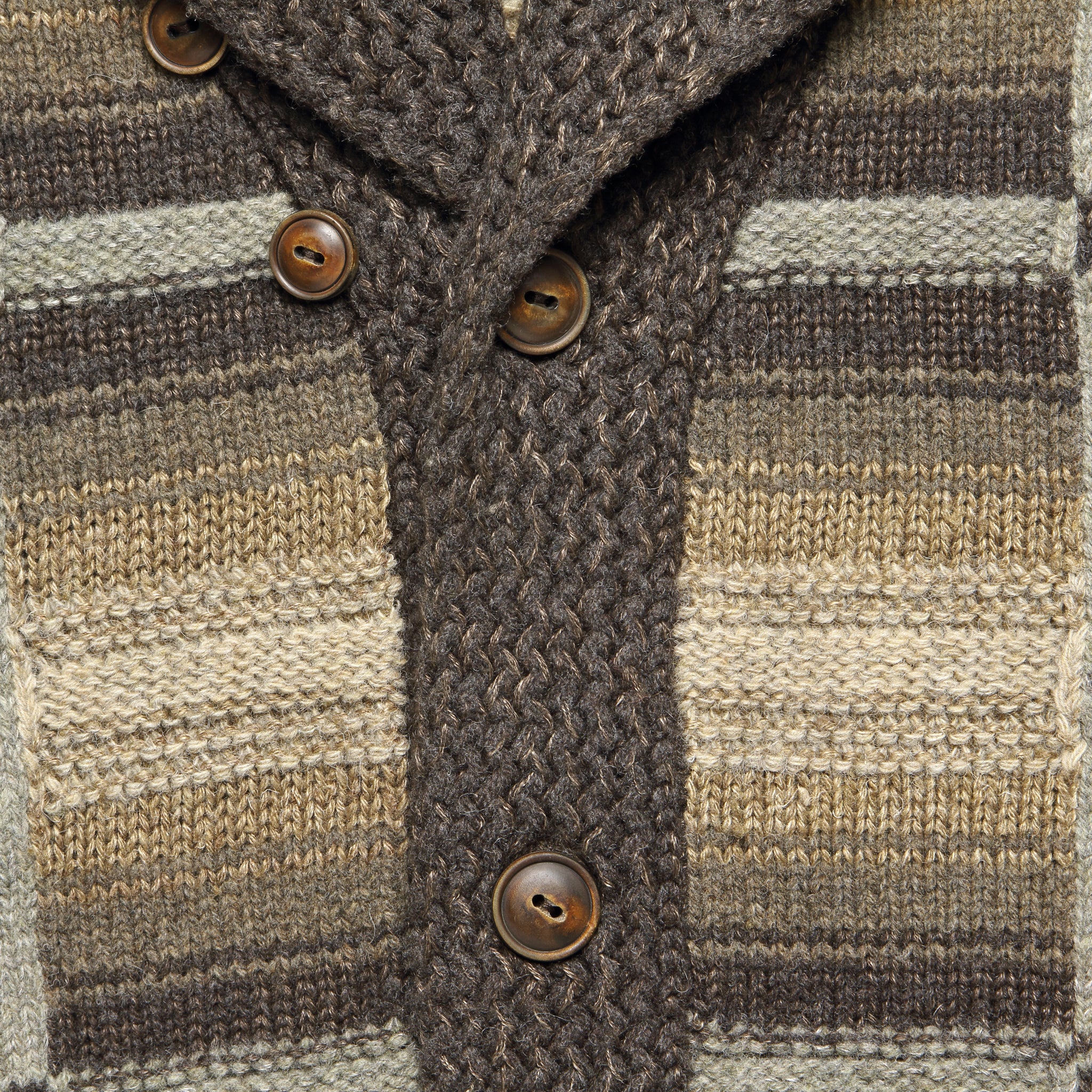 
                          Mixed Stitches Ranch Shawl Cardigan - Brown Multi - RRL - STAG Provisions - Tops - Sweater
                        