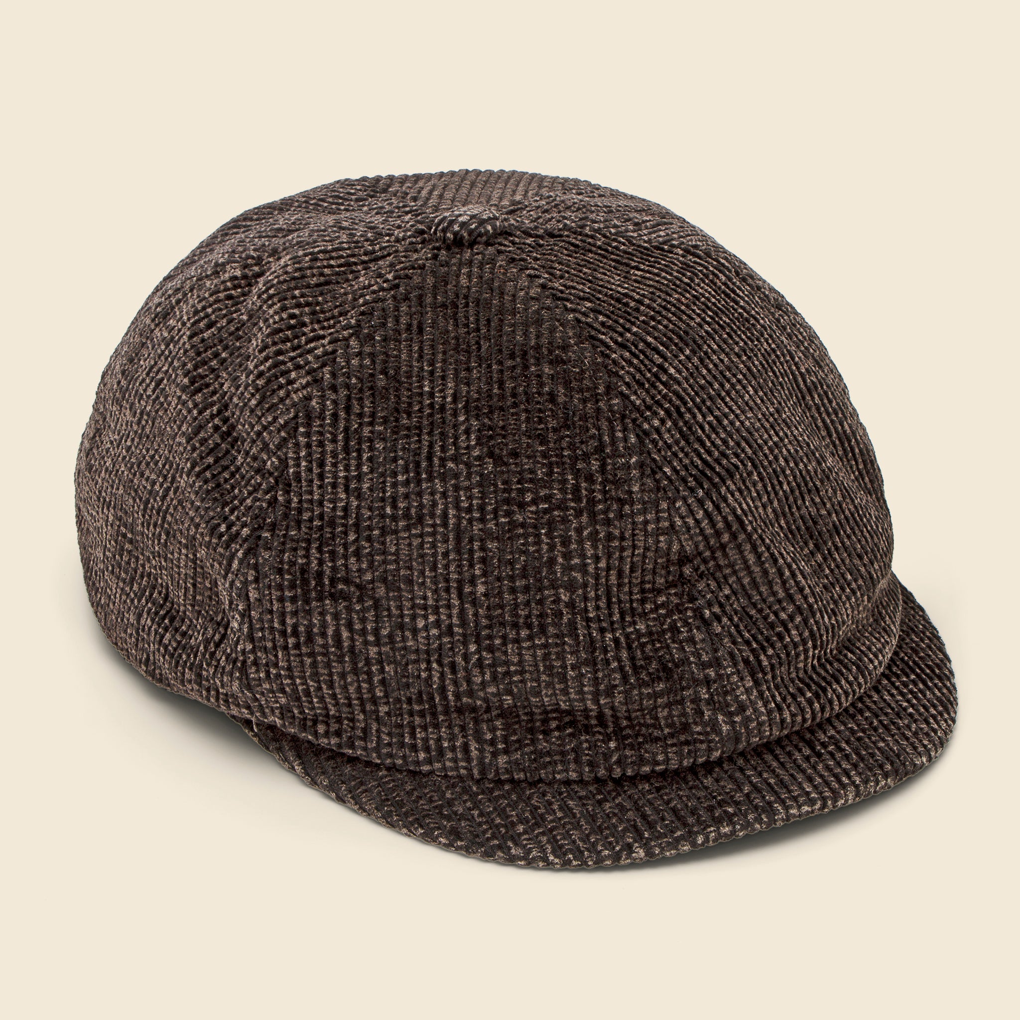 6 Panel Corduroy Newsboy Cap - Black/Brown - RRL - STAG Provisions - Accessories - Hats