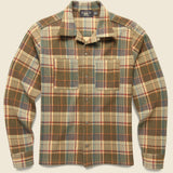Casual Knit Ottoman Workshirt - Brown/Red Multi - RRL - STAG Provisions - Tops - L/S Knit