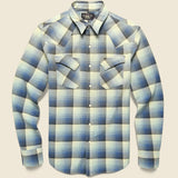 Wrangler Ombre Plaid Western Shirt - Blue - RRL - STAG Provisions - Tops - L/S Woven - Plaid
