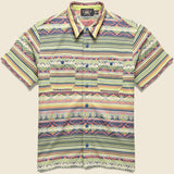 Knit Jacquard Workshirt - Blue/Green/Multi - RRL - STAG Provisions - Tops - S/S Woven - Other Pattern