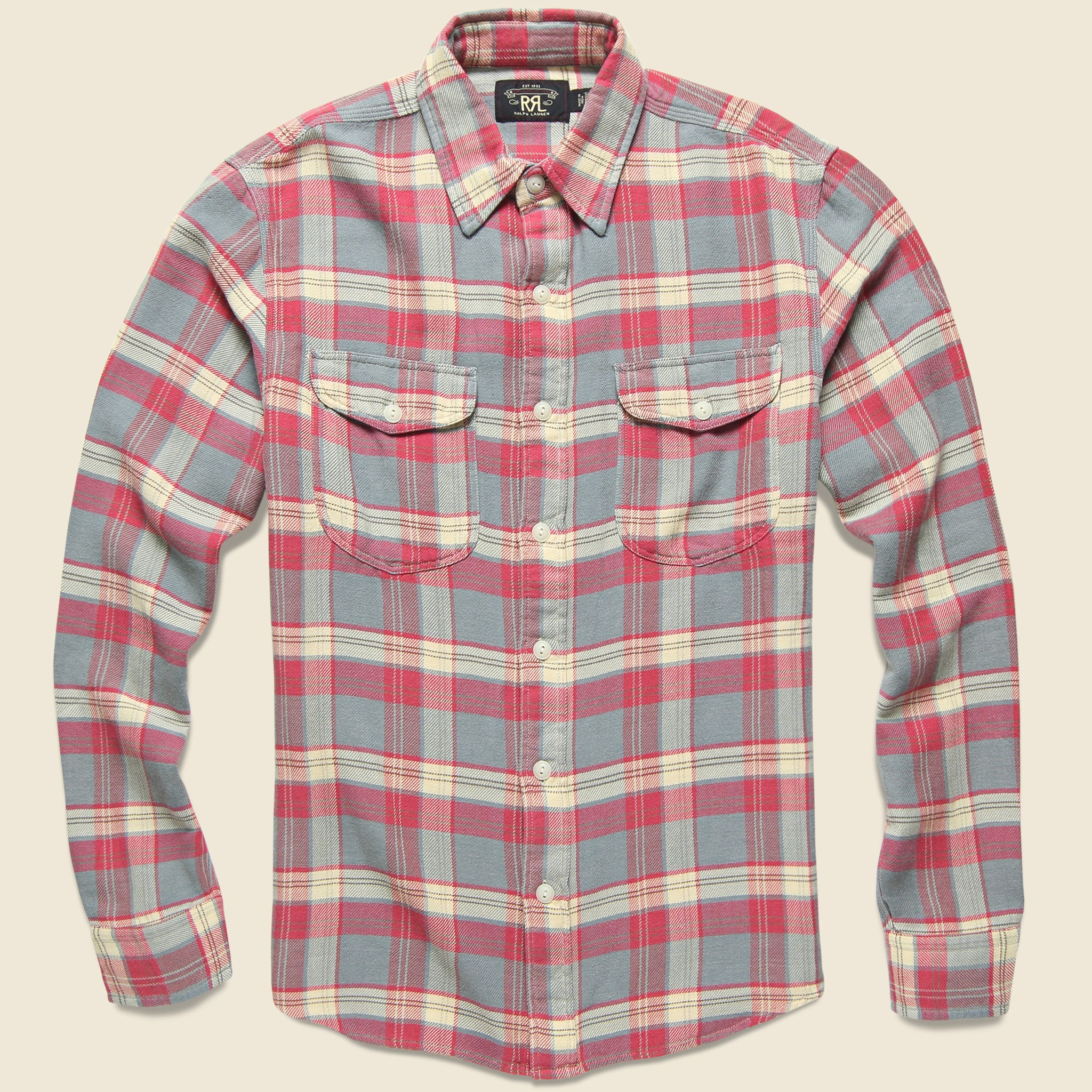 Lee Plaid Twill Workshirt - Red/Indigo - RRL - STAG Provisions - Tops - L/S Woven - Plaid