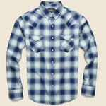 Ombre Plaid Buffalo Western Shirt - Blue/Cream - RRL - STAG Provisions - Tops - L/S Woven - Plaid