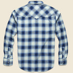Ombre Plaid Buffalo Western Shirt - Blue/Cream - RRL - STAG Provisions - Tops - L/S Woven - Plaid