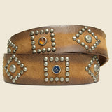 Roughout Studded Suede Belt - Brown - RRL - STAG Provisions - Accessories - Belts