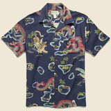 Rayon Camp Shirt - Blue Multi - RRL - STAG Provisions - Tops - S/S Woven - Solid