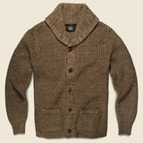 Cotton-Blend Shawl Cardigan - Brown - RRL - STAG Provisions - Tops - Sweater