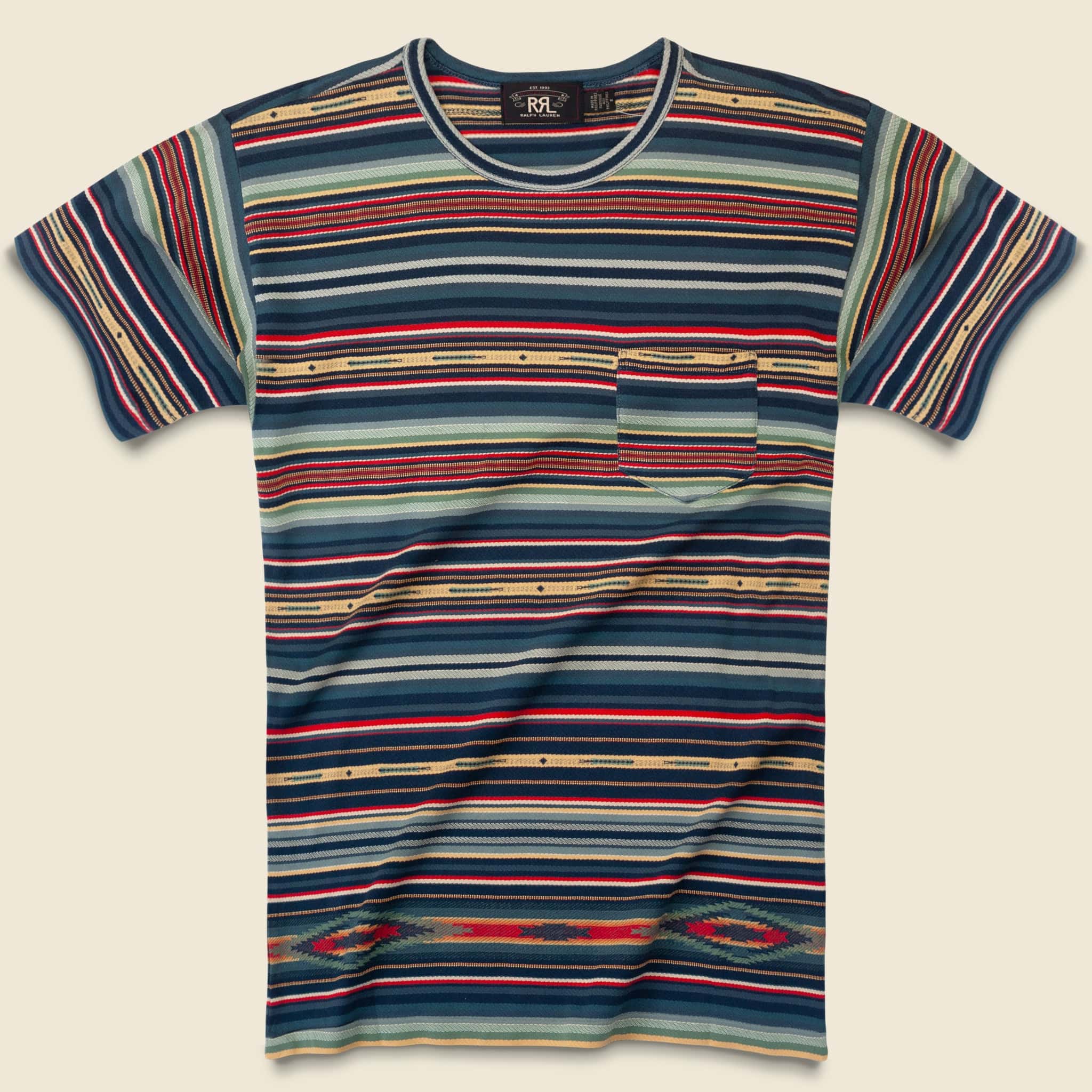 Serape-Striped Pocket Tee - Indigo - RRL - STAG Provisions - Tops - S/S Tee