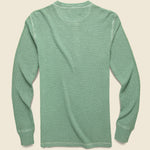 Waffle-Knit Henley - Spring Green - RRL - STAG Provisions - Tops - L/S Knit
