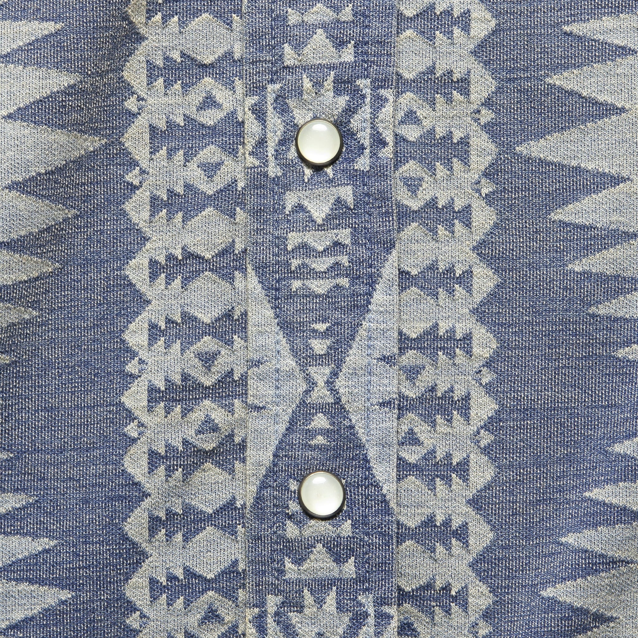 
                          Jaqcuard Knit Buffalo Western Shirt - Indigo/Multi - RRL - STAG Provisions - Tops - S/S Woven - Other Pattern
                        
