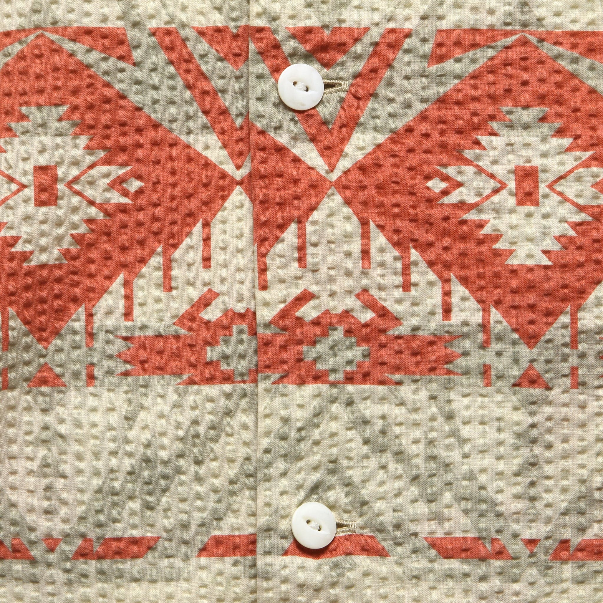 Trade Blanket Seersucker Camp Shirt - Cream/Coral - RRL - STAG Provisions - Tops - S/S Woven - Seersucker