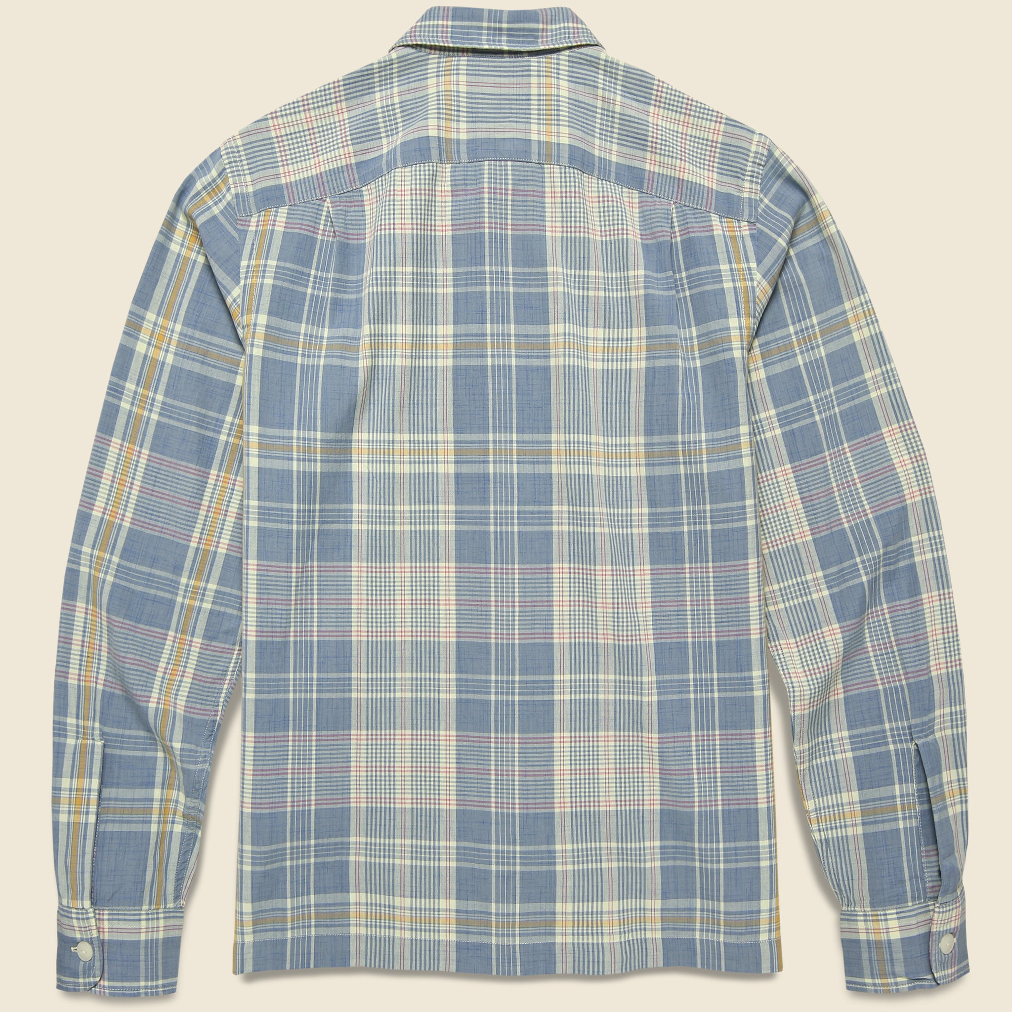 
                          Lightweight Madras Towns Camp Shirt - Light Blue - RRL - STAG Provisions - Tops - L/S Woven - Plaid
                        