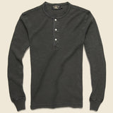 Waffle-Knit Henley - Faded Black - RRL - STAG Provisions - Tops - L/S Knit
