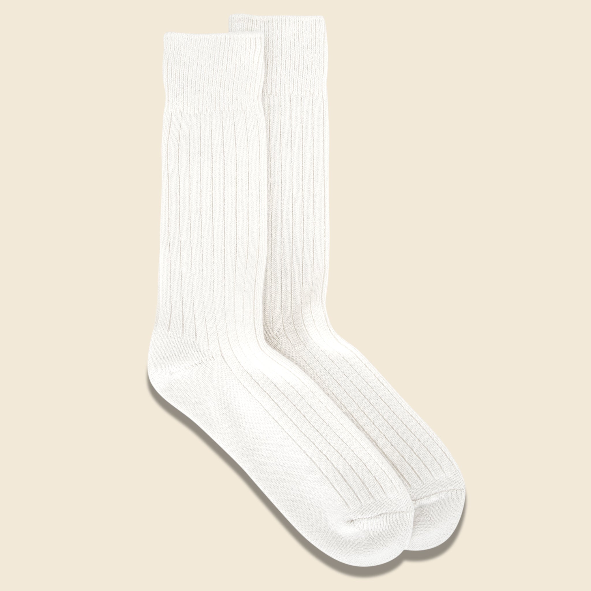 
                          Cotton Wool Rib Sock - White - RoToTo - STAG Provisions - Accessories - Socks
                        