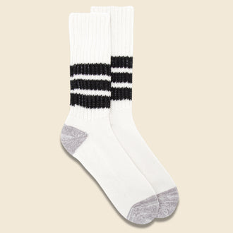 Coarse Ribbed Old School Sock - Black