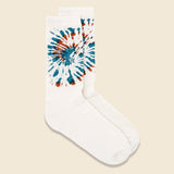 Tie Dye Pattern Crew Sock - Blue/Terracotta - RoToTo - STAG Provisions - Accessories - Socks