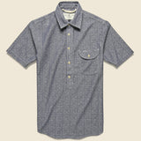 Sashiko Popover Shirt - Blue - Rogue Territory - STAG Provisions - Tops - S/S Woven - Other Pattern