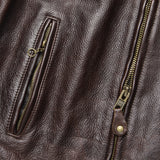 Cowhide Leather Caf√© Racer Jacket - Dark Brown - Schott - STAG Provisions - Outerwear - Coat / Jacket