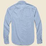 Oatmeal Flannel Workshirt - Storm - Save Khaki - STAG Provisions - Tops - L/S Woven - Solid