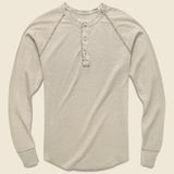 Pointelle Henley - Coffee Heather - Save Khaki - STAG Provisions - Tops - L/S Knit