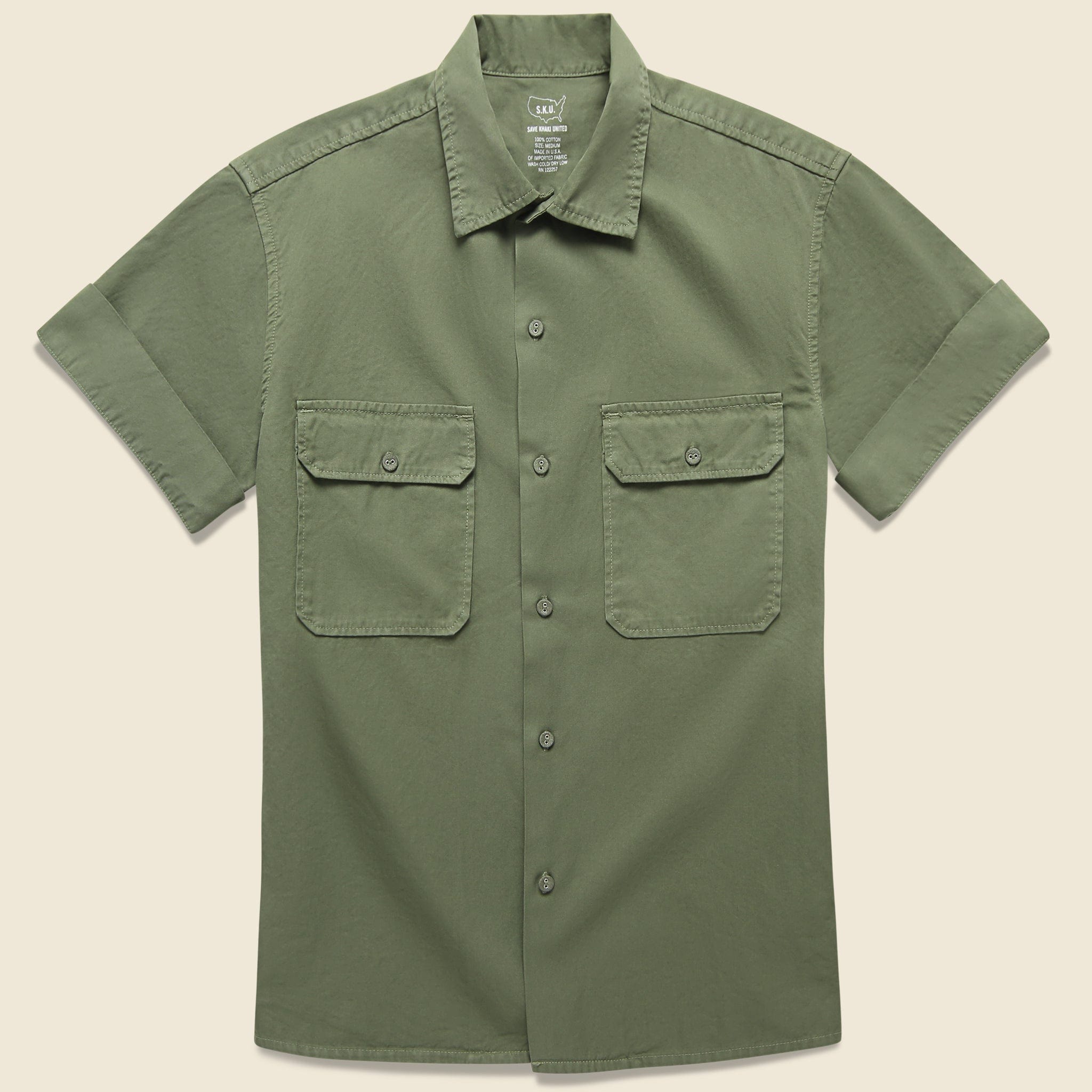 Twill Camp Shirt - Olive Drab - Save Khaki - STAG Provisions - Tops - S/S Woven - Solid