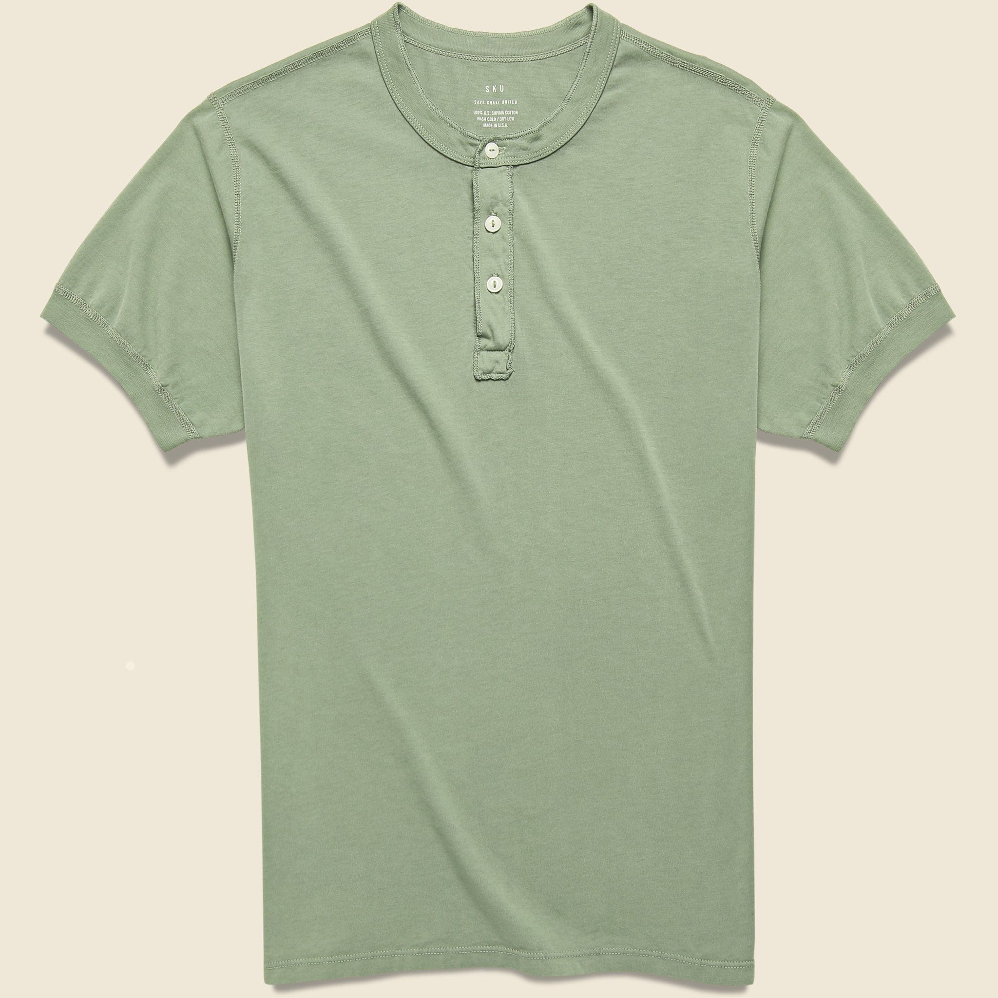 Supima Henley - Willow - Save Khaki - STAG Provisions - Tops - S/S Knit
