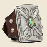 Cresent & Dash Stamped Ketoh - Leather/Sterling/Turquoise - Smith Bros. Trading Co. - STAG Provisions - One & Done - Accessories & Jewelry