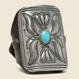 Rope Frame & Leaf Stamped Ketoh - Leather/Sterling/Turquoise - Smith Bros. Trading Co. - STAG Provisions - One & Done - Accessories & Jewelry