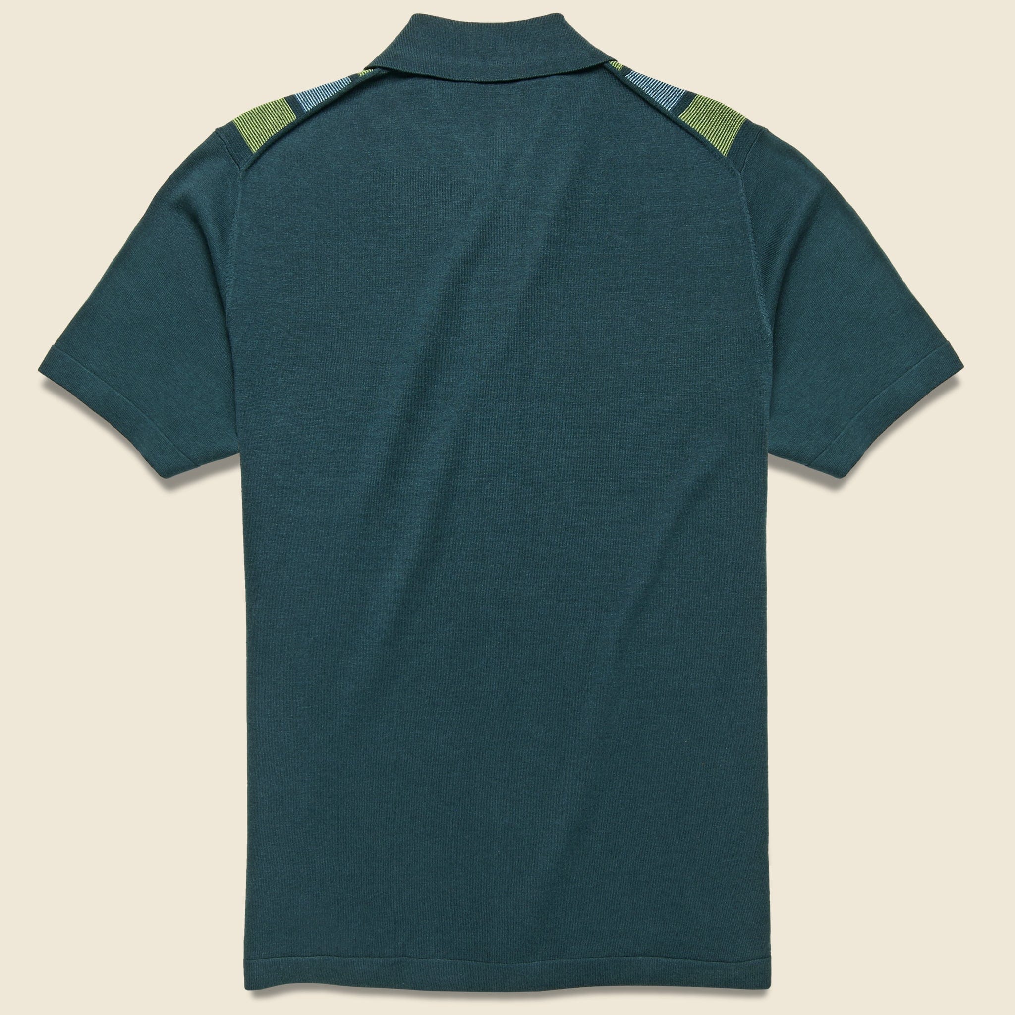 
                          Striped Argyle Button-Down Sweater Polo - Storm Green - Todd Snyder - STAG Provisions - Tops - S/S Knit
                        