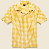 Micro Gingham Camp Shirt - Yellow - Todd Snyder - STAG Provisions - Tops - S/S Woven - Plaid