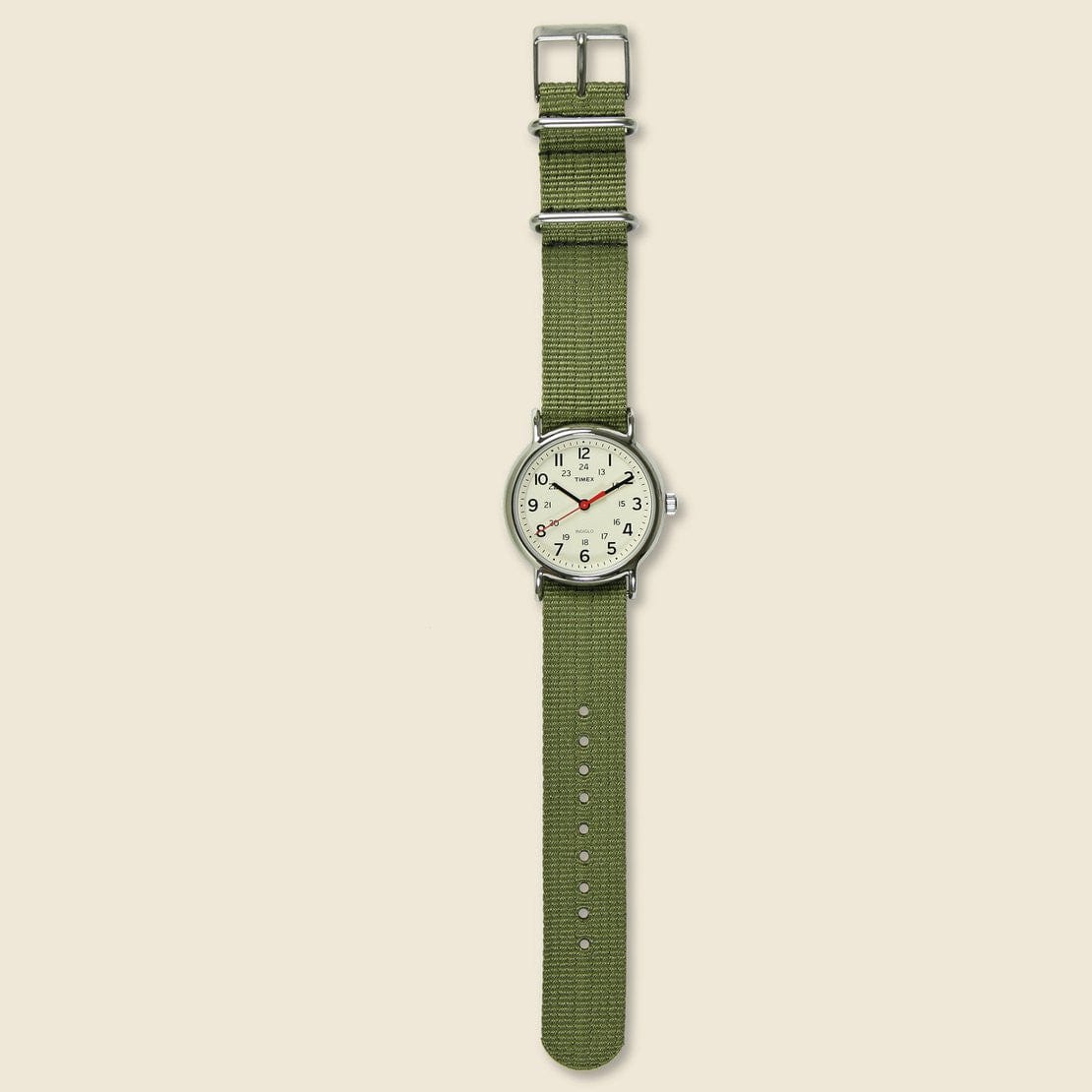 
                          Weekender Nylon Strap Watch 38mm - Green/Cream - Timex - STAG Provisions - Accessories - Watches
                        