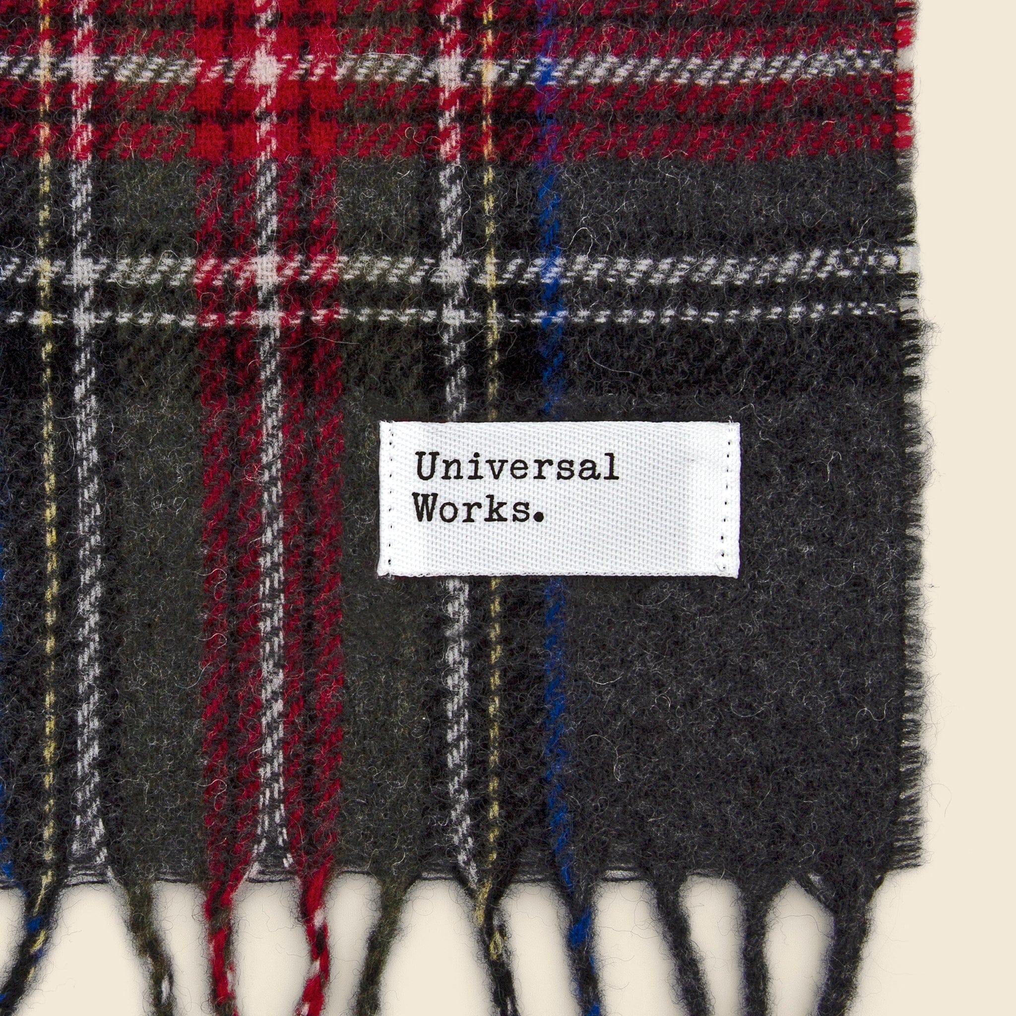 
                          Tartan Wool Scarf - Charcoal - Universal Works - STAG Provisions - Accessories - Scarves
                        