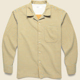 Delos Woven Camp Shirt - Sand/Blue - Universal Works - STAG Provisions - Tops - L/S Woven - Other Pattern