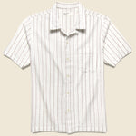 Road Shirt - White/Raisin Rancho Stripe - Universal Works - STAG Provisions - Tops - S/S Woven - Stripe