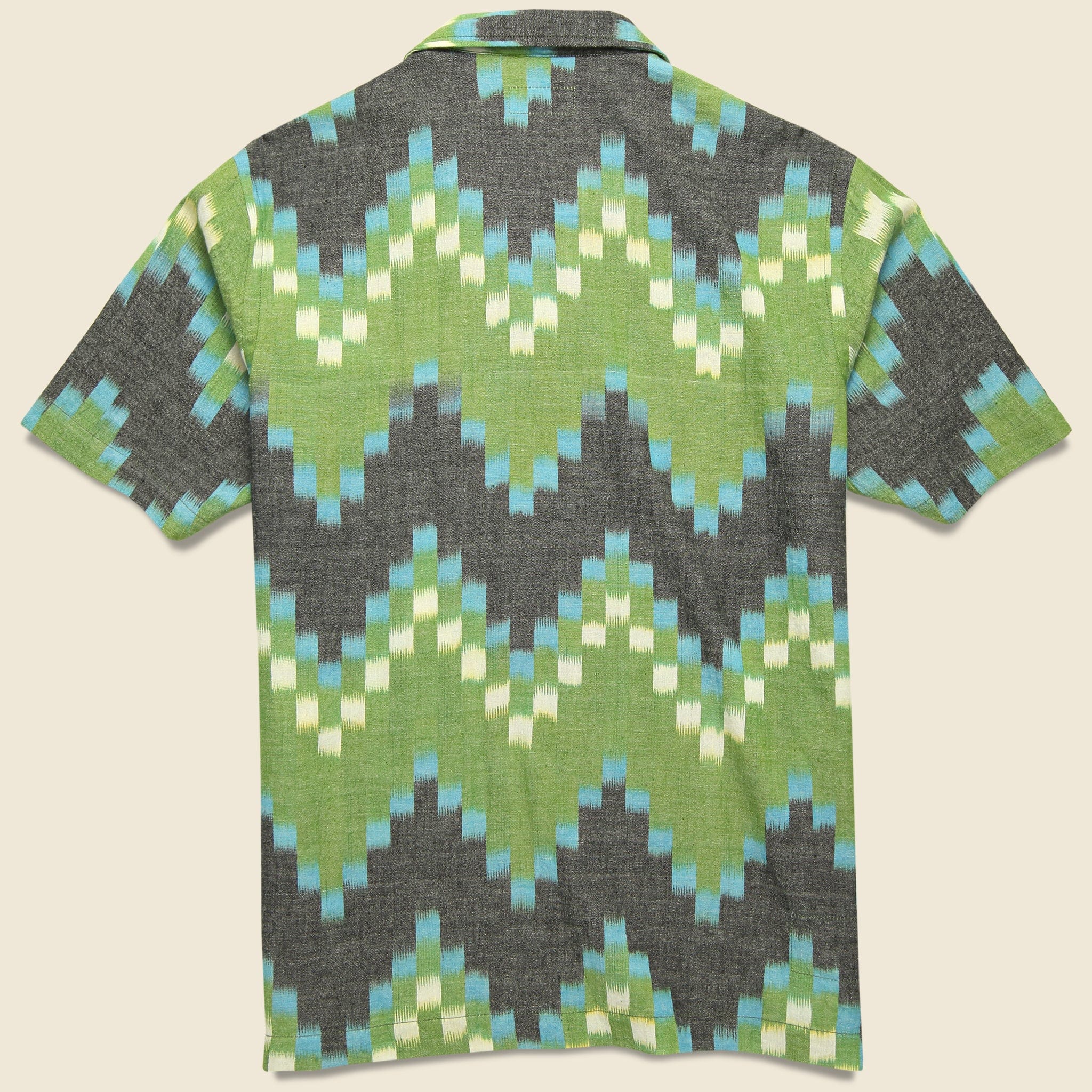Zig Zag Ikat Road Shirt - Green - Universal Works - STAG Provisions - Tops - S/S Woven - Other Pattern