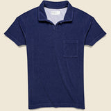 Terry Fleece Vacation Polo - Ink Blue - Universal Works - STAG Provisions - Tops - S/S Knit