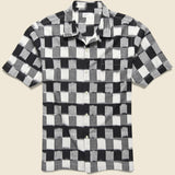 Check Ikat Road Shirt - Black/White - Universal Works - STAG Provisions - Tops - S/S Woven - Other Pattern