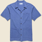 Seersucker Island Shirt - Indigo - Universal Works - STAG Provisions - Tops - S/S Woven - Seersucker