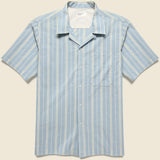 Nisi Cotton Camp Shirt - Blue - Universal Works - STAG Provisions - Tops - S/S Woven - Stripe
